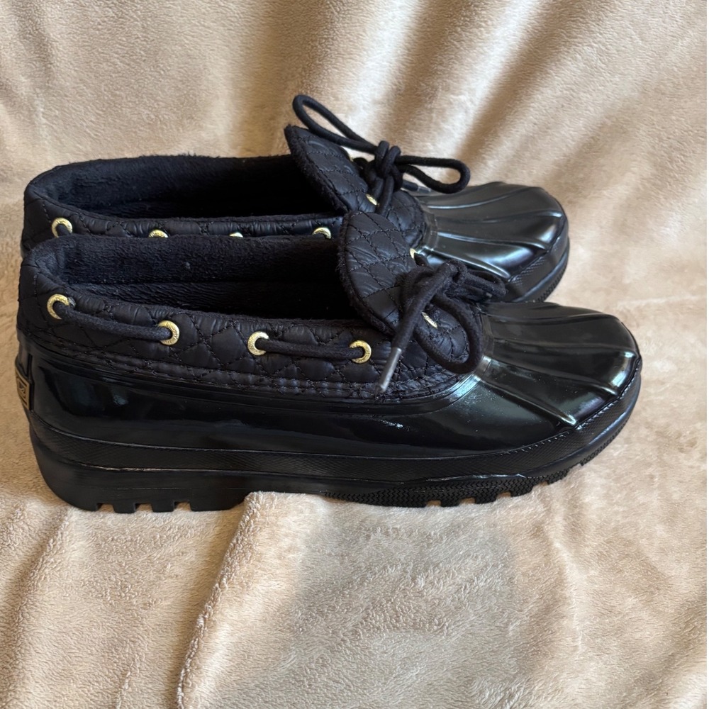 Sperry Top-Sider Saltwater Black Quilted Waterproof Duck Shoes Loafers Womens 9